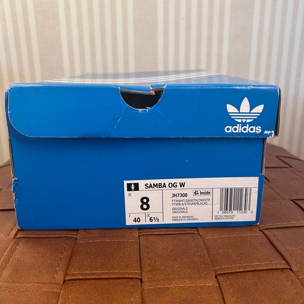 NWT Adidas Samba OG Athletic Sneaker White/Sand Strata / Off White Women’s Sz 8 - Picture 12 of 14